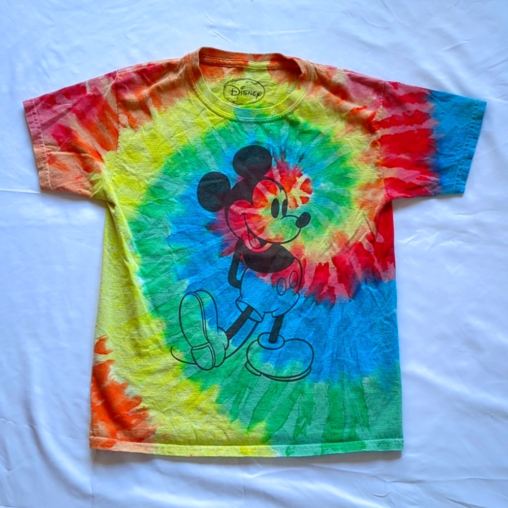 Disney Mickey Mouse Tie-dye Tee Shirt Short Sleeve Disney World Disneyland Small